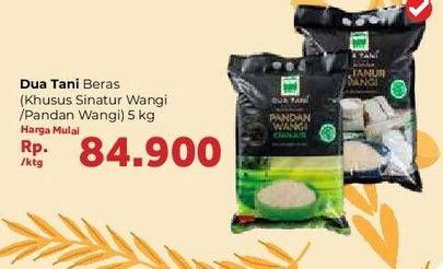 Promo Harga DUA TANI Beras Sinatur Wangi/ Pandan Wangi 5 kg  - Carrefour