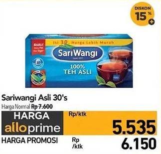 Promo Harga Sariwangi Teh Asli 55 gr - Carrefour