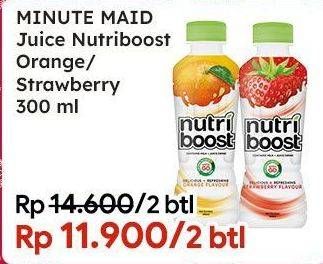 Promo Harga Minute Maid Nutriboost Orange, Strawberry 300 ml - Indomaret