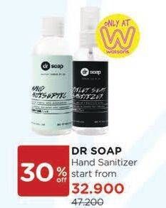 Promo Harga DR SOAP Hand Sanitizer All Variants 60 ml - Watsons