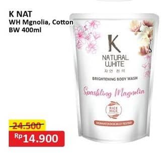 Promo Harga K Natural White Body Wash Cotton Flower, Sparkling Magnolia 450 ml - Alfamart