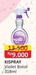 Promo Harga KISPRAY Pelicin Pakaian Spray Violet 318 ml - Alfamart