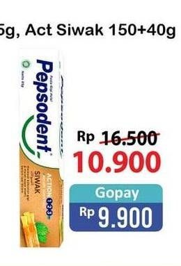 Promo Harga PEPSODENT Pasta Gigi Action 123 Siwak 190 gr - Alfamart