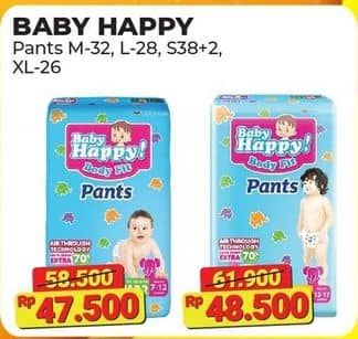 Promo Harga Baby Happy Body Fit Pants M32, L28, S38+2 28 pcs - Alfamart