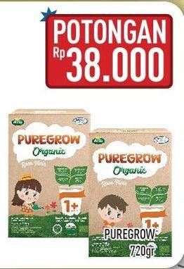 Promo Harga ARLA Puregrow Organic 1+ 720 gr - Hypermart
