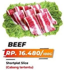 Promo Harga Beef Short Plate Slice per 100 gr - Yogya