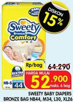 Sweety Baby Diapers Bronze NB44, M34, L30, XL26