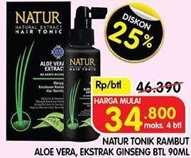 Promo Harga Natur Hair Tonic Aloe Vera, Gingseng 90 ml - Superindo
