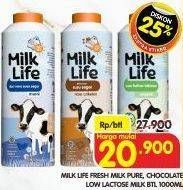 Promo Harga MILK LIFE Fresh Milk Murni, Chocolate, Bebas Laktosa, Cokelat 1000 ml - Superindo