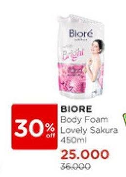 Promo Harga Biore Body Foam Bright Lovely Sakura Scent 450 ml - Watsons