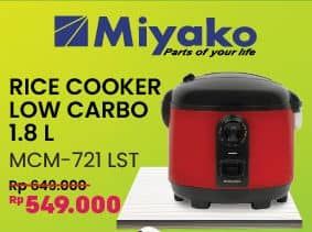 Promo Harga Miyako Rice Cooker MCM-721 LST  - COURTS