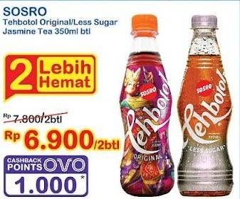 Promo Harga Sosro Teh Botol Original, Less Sugar 350 ml - Indomaret