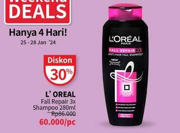 Promo Harga Loreal Shampoo Fall Resist 3X 280 ml - Guardian