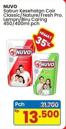 Promo Harga Nuvo Body Wash Total Protect, Nature Protect, Fresh Protect, Care Protect 400 ml - Indomaret