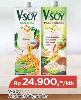 Promo Harga V-soy Soya Bean Milk Original, Multi Grain 1000 ml - TIP TOP