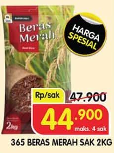 Promo Harga 365 Beras Merah 2000 gr - Superindo