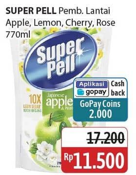 Promo Harga Super Pell Pembersih Lantai Fresh Apple, Lemon Ginger, Cherry Rose 770 ml - Alfamidi