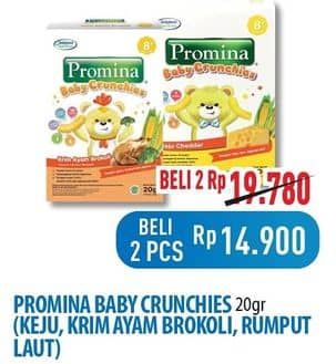 Promo Harga Promina 8+ Baby Crunchies Keju, Krim Ayam Brokoli, Seaweed 20 gr - Hypermart