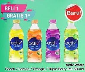 Promo Harga ACTIV WATER Minuman Isotonik + Multivitamin Lemon, Triple Berry, Apple-Peach, Jeruk 380 ml - TIP TOP