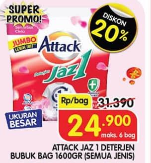 Promo Harga Attack Jaz1 Detergent Powder All Variants 1600 gr - Superindo