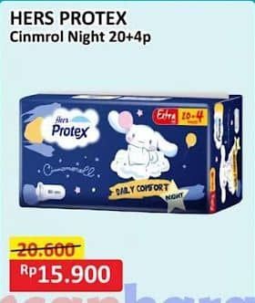 Promo Harga Hers Protex Comfort Night Wing 30cm 24 pcs - Alfamart