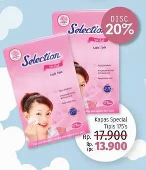 Promo Harga SELECTION Kapas Kecantikan 175 pcs - LotteMart