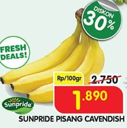 Promo Harga Sunpride Pisang Cavendish per 100 gr - Superindo