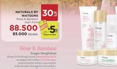 Promo Harga NATURALS BY WATSONS Rose Bamboo Hydrating Gel Cream  - Watsons