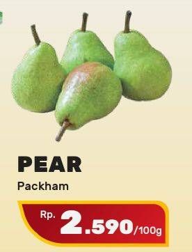 Promo Harga Pear Packham per 100 gr - Yogya