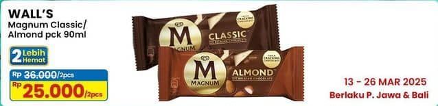 Promo Harga Walls Magnum Classic, Almond 90 ml - Indomaret