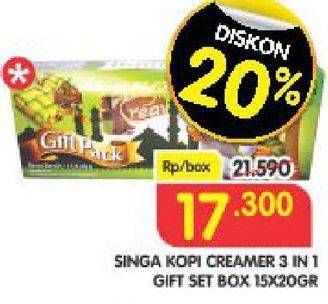 Promo Harga Kopi Singa Creamer Premium Gift Pack 15 pcs - Superindo