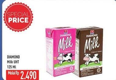 Promo Harga DIAMOND Milk UHT All Variants 125 ml - Hypermart