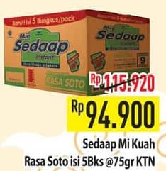 Promo Harga Sedaap Mie Kuah Soto per 40 pcs 75 gr - Hypermart