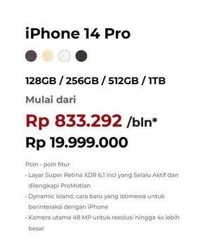 Promo Harga Apple iPhone 14 Pro 128GB, 256GB, 512GB, 1TB  - Erafone