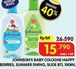 Promo Harga JOHNSONS Baby Cologne Happy Berries, Summer Swing, Slide 100 ml - Superindo
