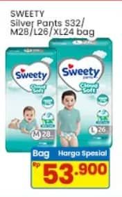 Promo Harga Sweety Silver Pants S32, M28, L26, XL24 24 pcs - Indomaret