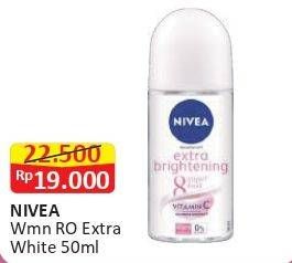 Promo Harga Nivea Deo Roll On Extra Whitening 50 ml - Alfamart