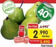 Promo Harga Pear Packham per 100 gr - Superindo