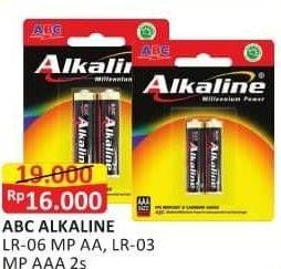Promo Harga ABC Battery Alkaline LR03/AAA, LR6/AA 2 pcs - Alfamart