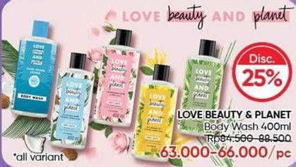 Promo Harga Love Beauty And Planet Body Wash All Variants 400 ml - Guardian