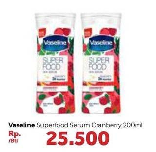 Promo Harga VASELINE Super Food Skin Serum Cranberry 200 ml - Carrefour