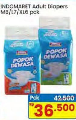 Promo Harga Indomaret Diapers Adult M8, L7, XL6 6 pcs - Indomaret