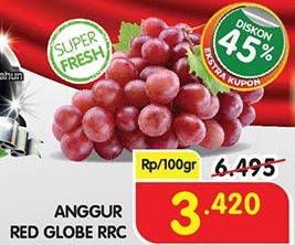 Promo Harga Anggur Red Globe RRC per 100 gr - Superindo