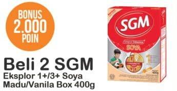 Promo Harga SGM Eksplor Soya 1-5 Susu Pertumbuhan Madu, Vanila 400 gr - Alfamart