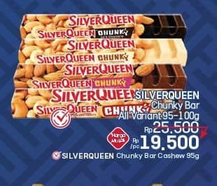 Promo Harga Silver Queen Chunky Bar All Variants 95 gr - LotteMart