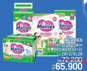 Promo Harga Merries Pants Good Skin NB-S40, M34, L30, XL26 26 pcs - LotteMart