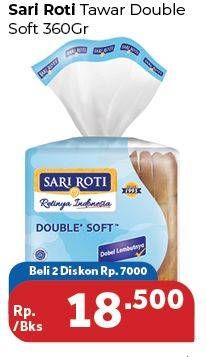 Promo Harga SARI ROTI Tawar Double Soft per 2 pouch 360 gr - Carrefour