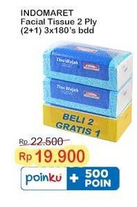 Promo Harga Indomaret Facial Tissue per 3 pouch 180 pcs - Indomaret