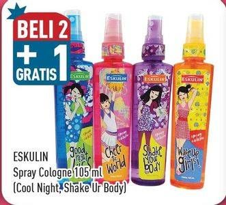 Promo Harga ESKULIN Spray Cologne Cool Night, Shake Ur Body 105 ml - Hypermart