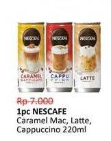 Promo Harga Nescafe Ready to Drink Cappuccino, Caramel Macchiato, Latte 220 ml - Alfamidi